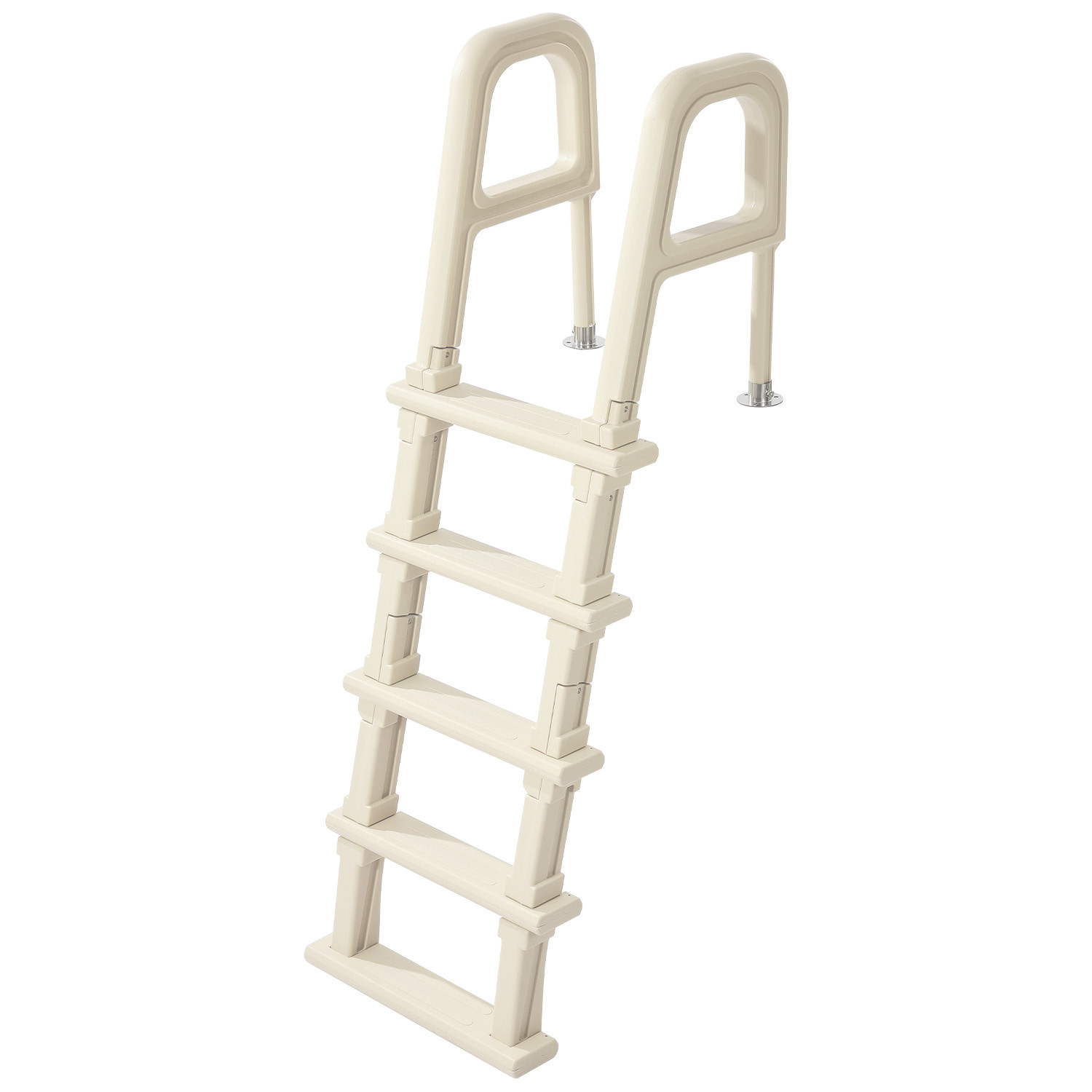 Inclined Pool Ladder 5-Step & 2 Handrails of 300 lb Capacity for 48-54 In Pools