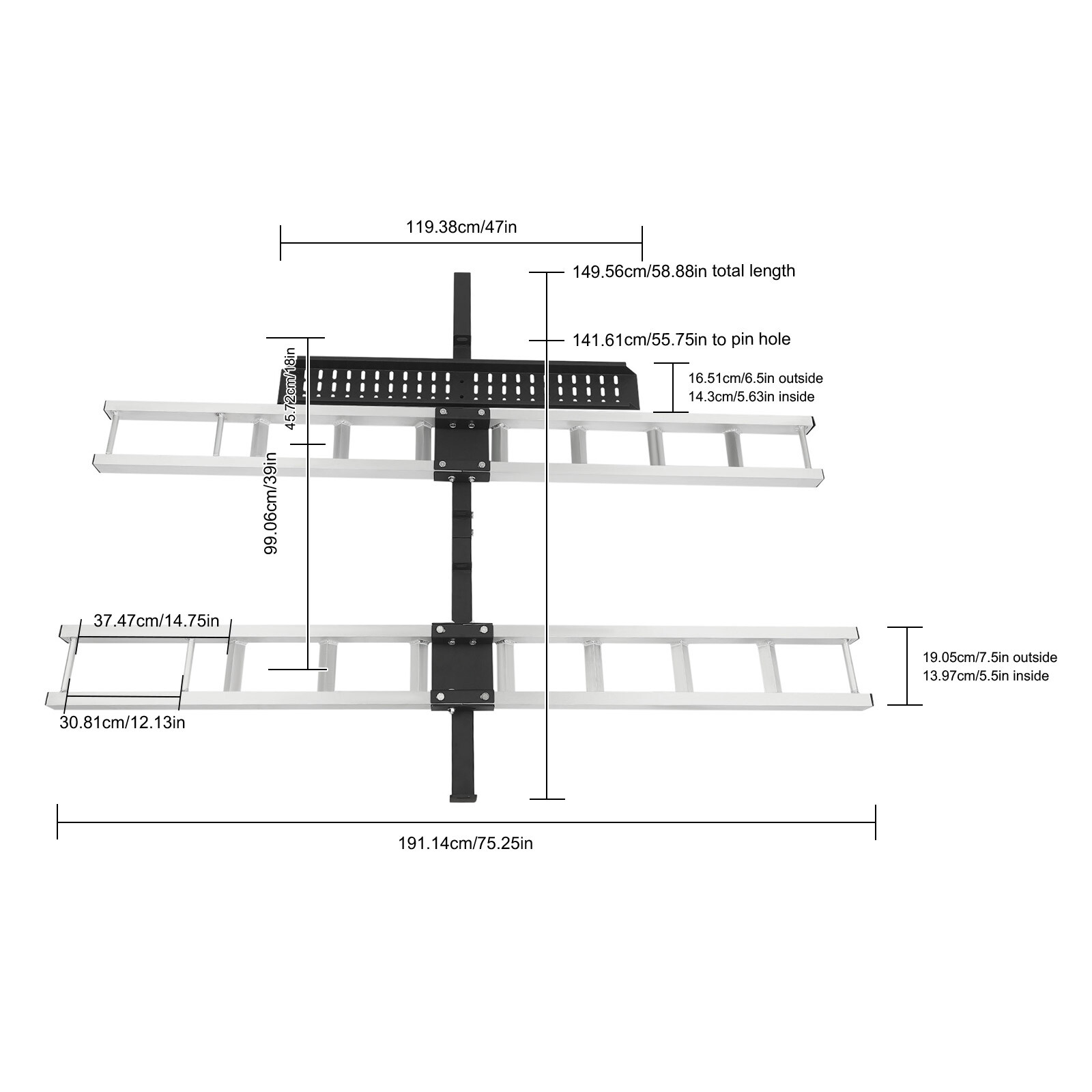 Motorcycle Carrier, Aluminum Hitch Carrier for Dirt Bikes, Motorcycle Bracket