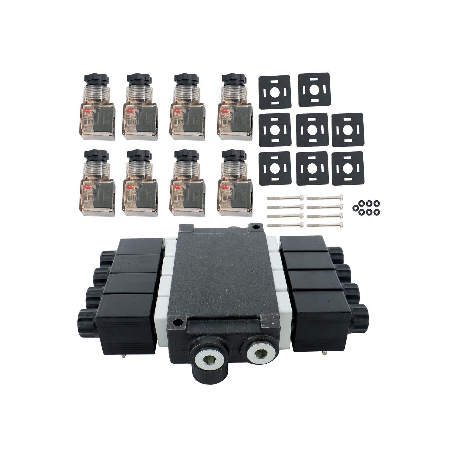 Heavy Duty 4 Spool Hydraulic Control Valve 12V DC 13 GPM 3600 PSI