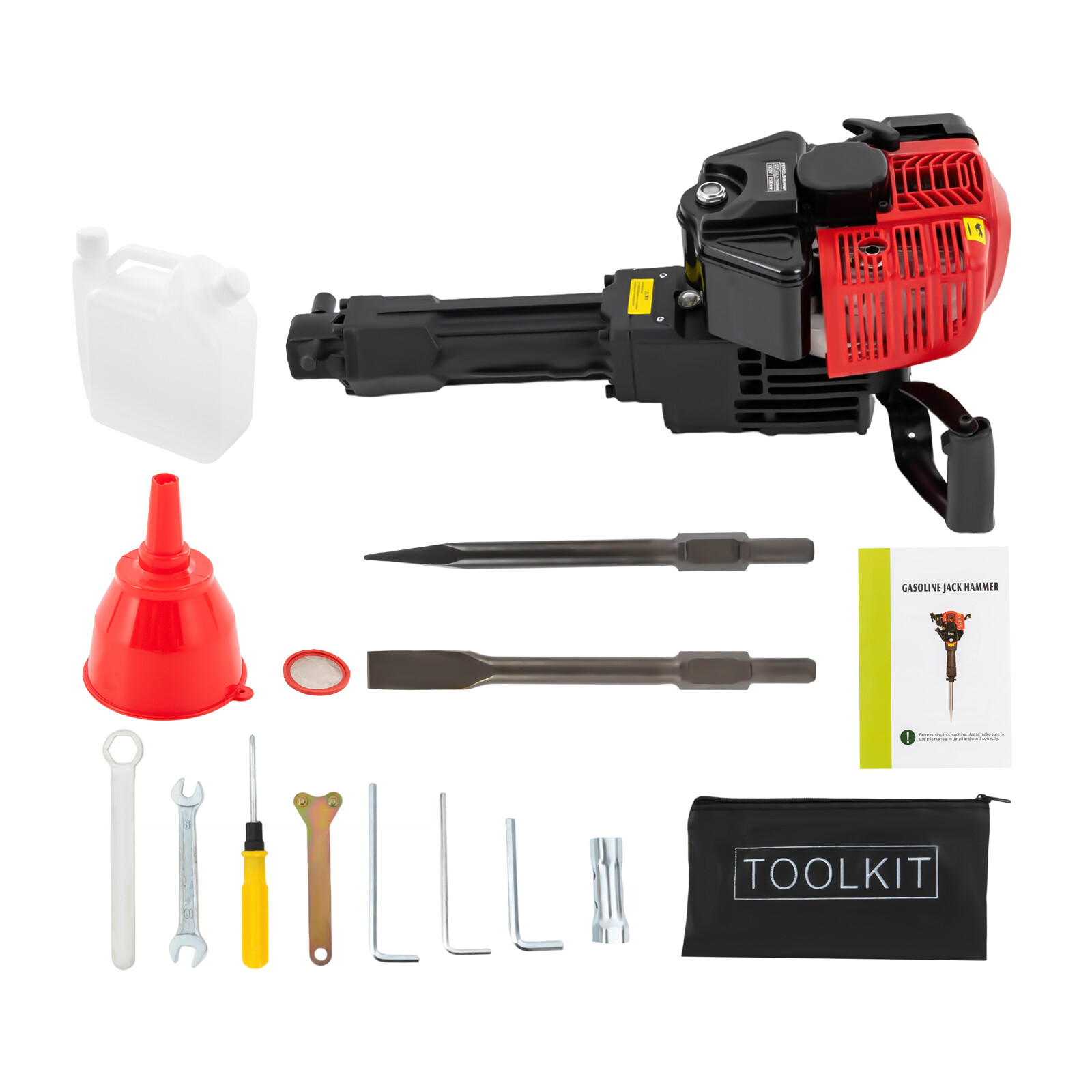 52cc Gas Gasoline Demolition Jack Hammer Concrete Breaker Punch Drill Jackhammer