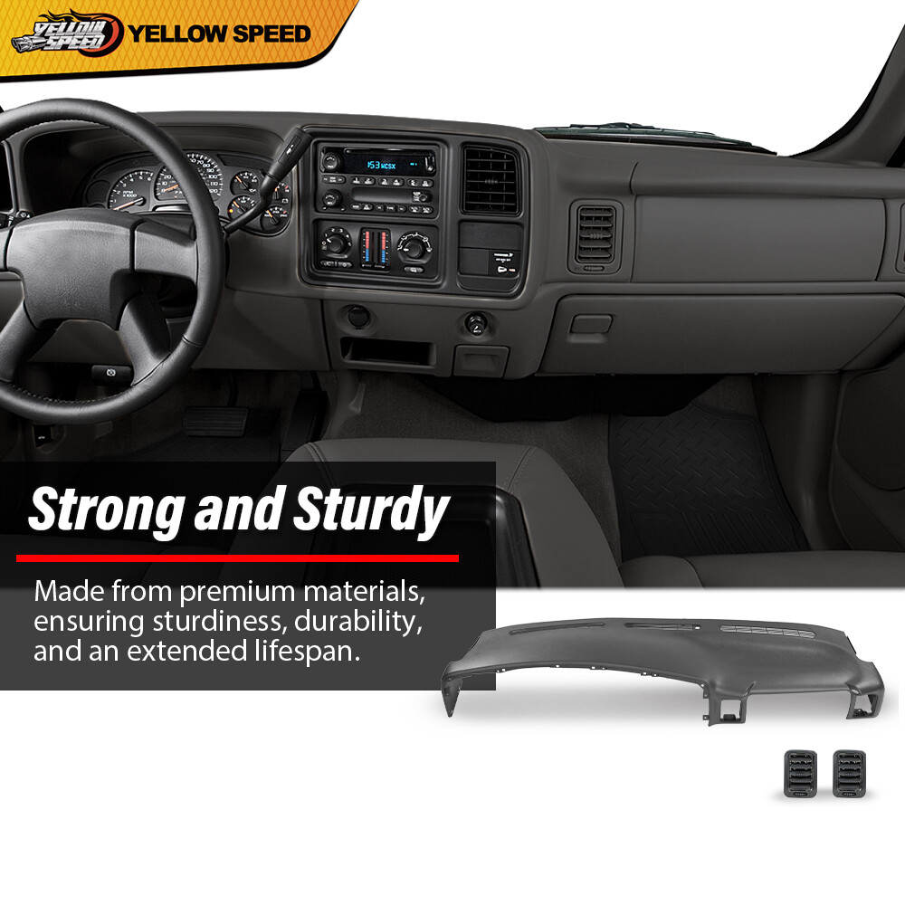 Fits 1999-2006 Chevy Silverado Sierra Molded Dash Cover Cap Board Overlay Gray