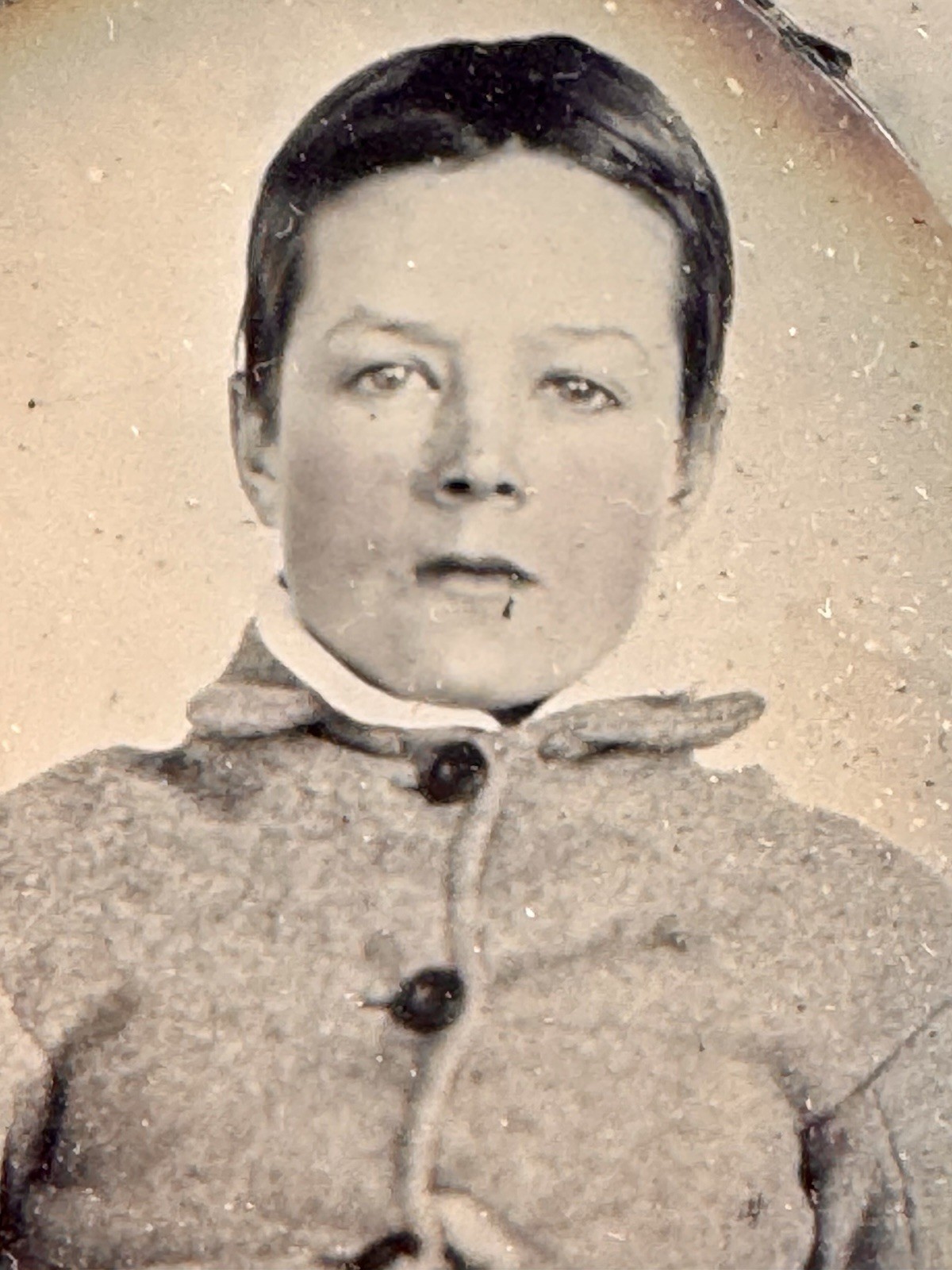 Antique 1/9 Plate Tintype Civil War Young Confederate Soldier Uniform Photo NC