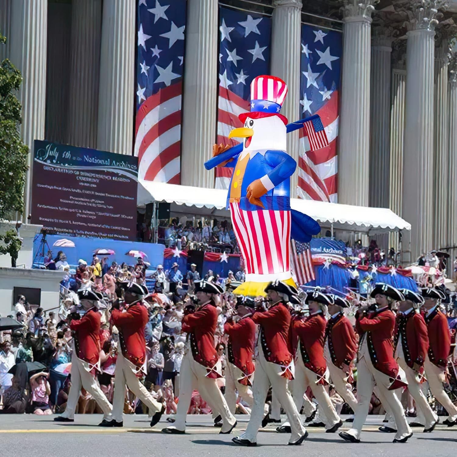 6FT Patriotic Bald Eagle Inflatable 4Th of July Independence Day Outdoor Decor