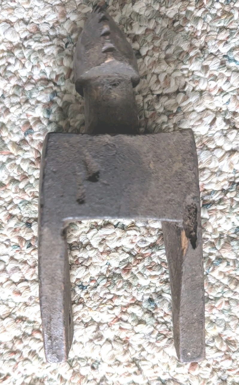 AFRICAN HEDDLE PULLEY ABSTRACT DESIGN TEXTILE WEAVING TOOL WOOD UTILITARIAN