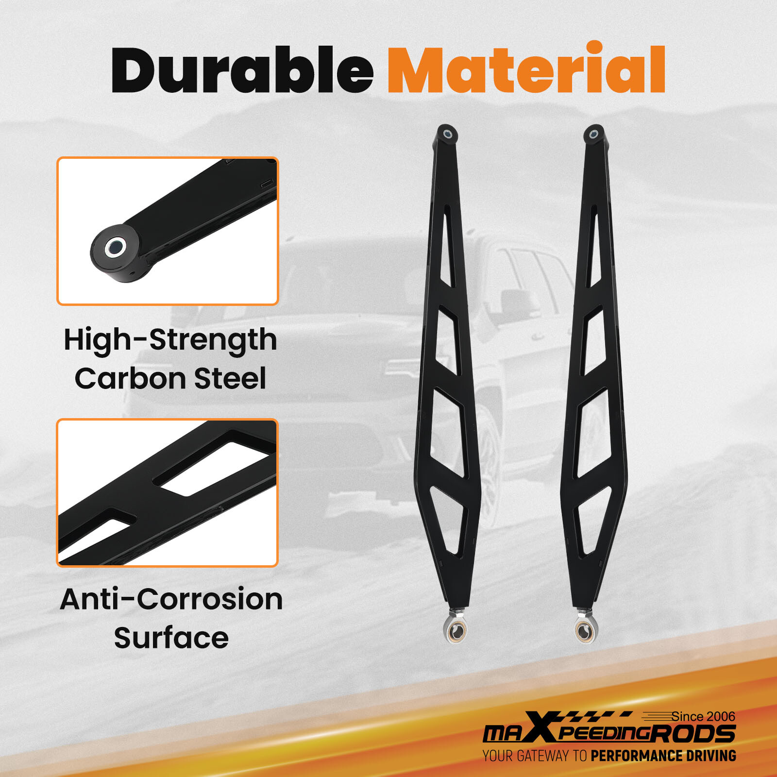 0-7.5" Lift Rear Traction Bar For 2007 2008-2018 Chevy Silverado Sierra 1500 4WD