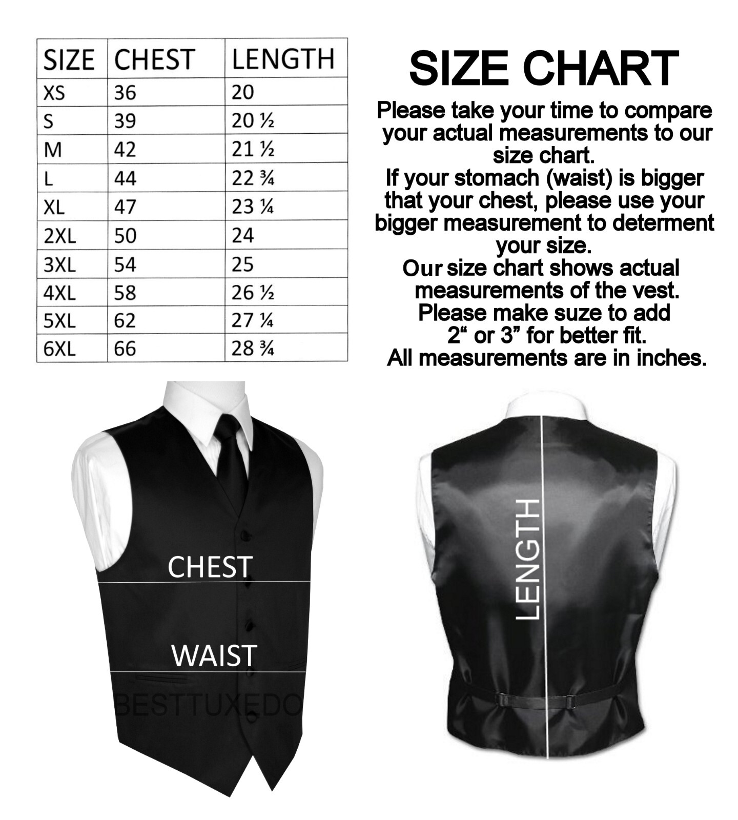 Men's Solid Satin Tuxedo Vest, Bow-Tie and Hankie Set. Formal Dress Wedding Prom