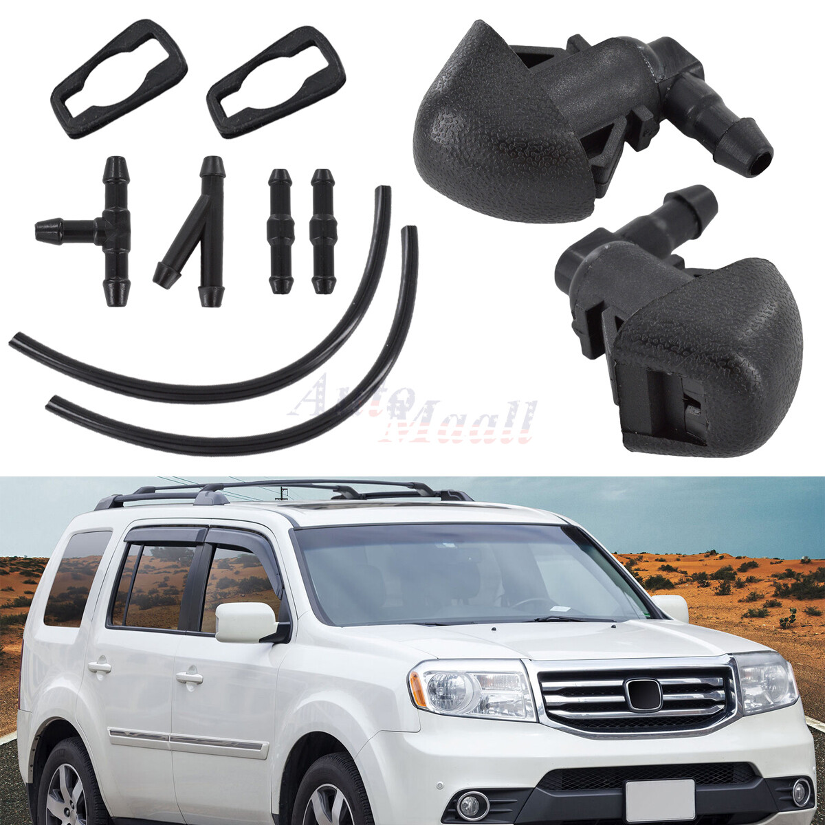 Windshield Washer Nozzle Wiper Hose Kit for Honda Pilot 2009-2015 76810-SZA-A01