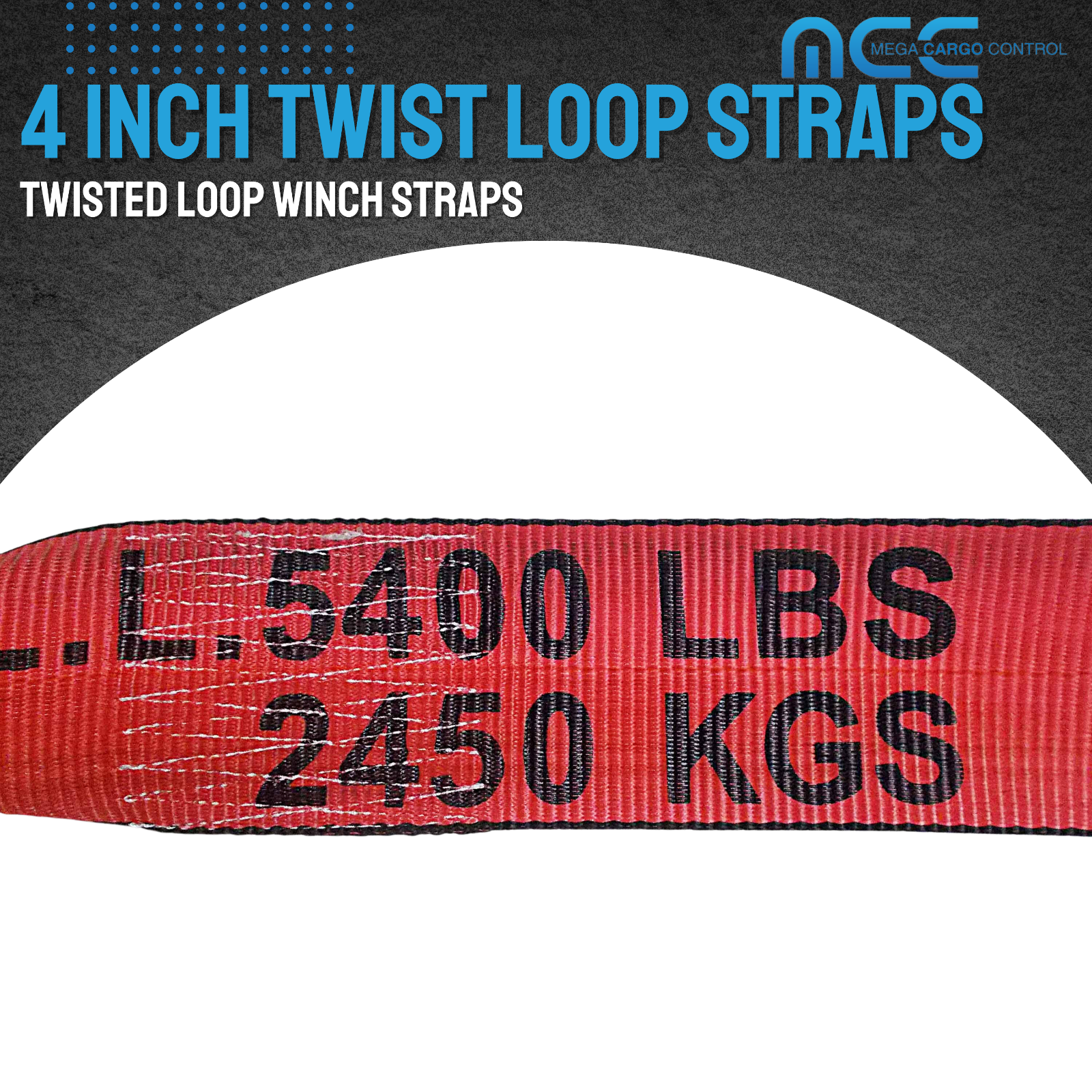 USA 10 Pack Heavy Duty 4” x 30’ Twisted Sewn Loop Winch Strap for Flatbed Truck