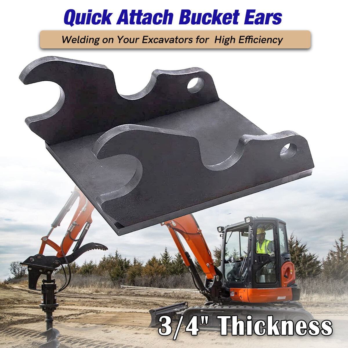 For Kubota Excavator Quick Attach Bucket Ears U35 KX040 KX71 KX91 KX121 KX033