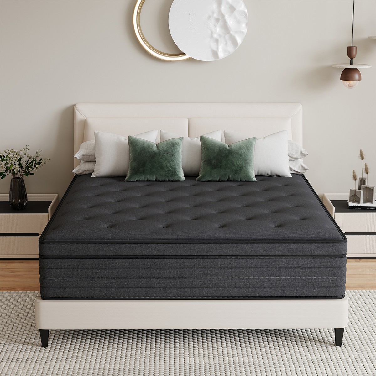 8"12"14" Mattress in a box Twin Full Queen King Hybrid Spring Medium Firm Black