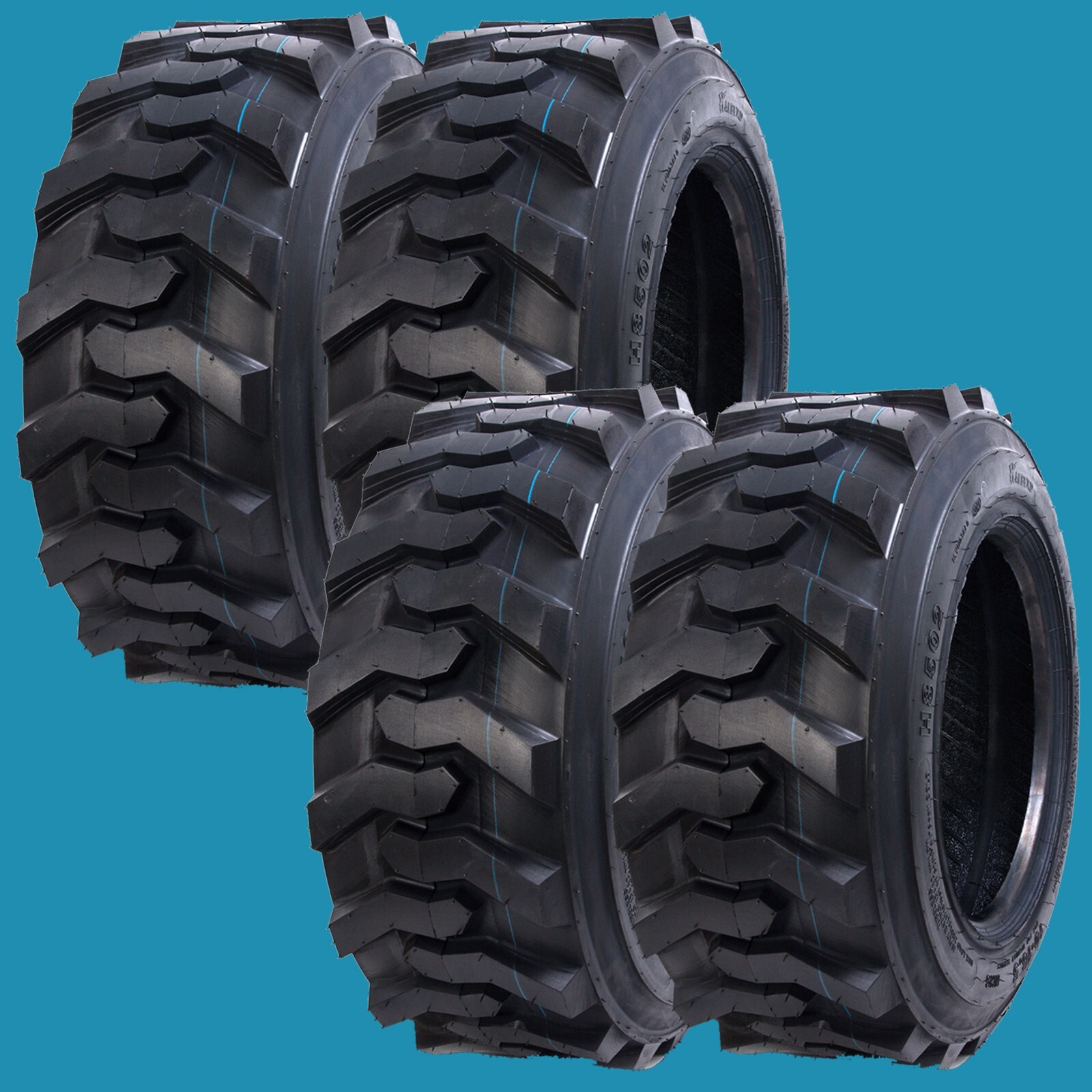 4-Pack 12-16.5 Skid Steer Tires SKS 12x16.5 Heavy Duty 12PR 50% Longer Wear Life