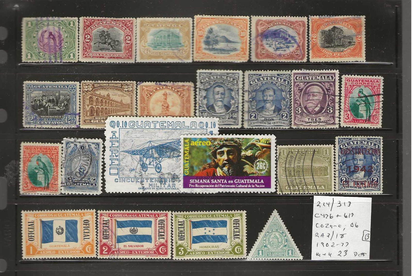 GUATEMALA...Sc #214/313; C476 & 619; CO7a-c; O6 More...M & U...1902/77...23 Diff