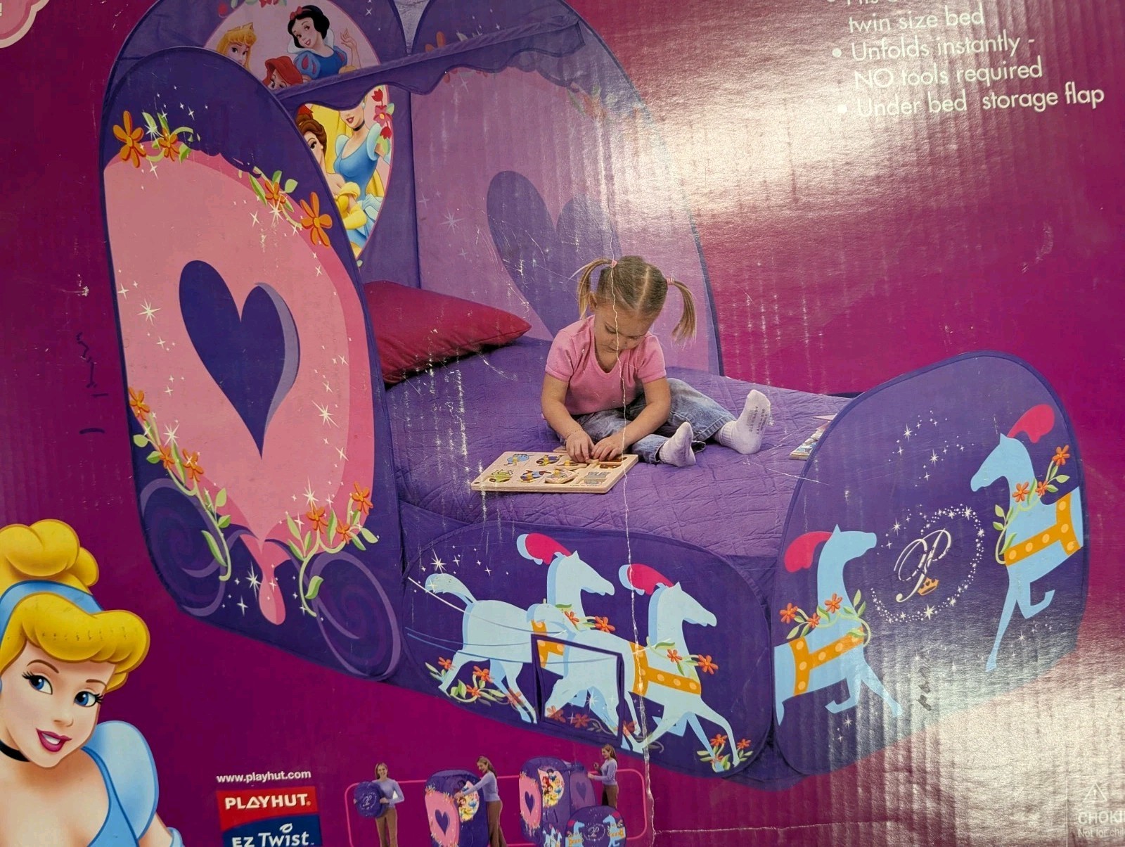 2004 Vintage Disney Princess Playhut Twin Bed Topper Canopy Original Box