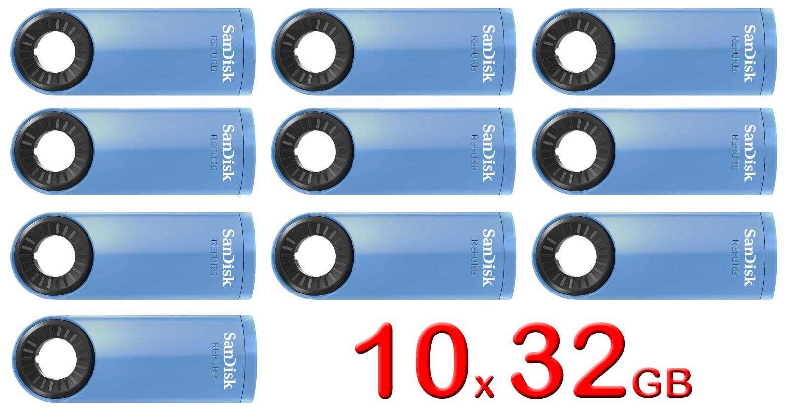Lot 10 x SanDisk 32GB Cruzer Dial USB Flash Memory Pen Drive SDCZ57-032G 32 GB