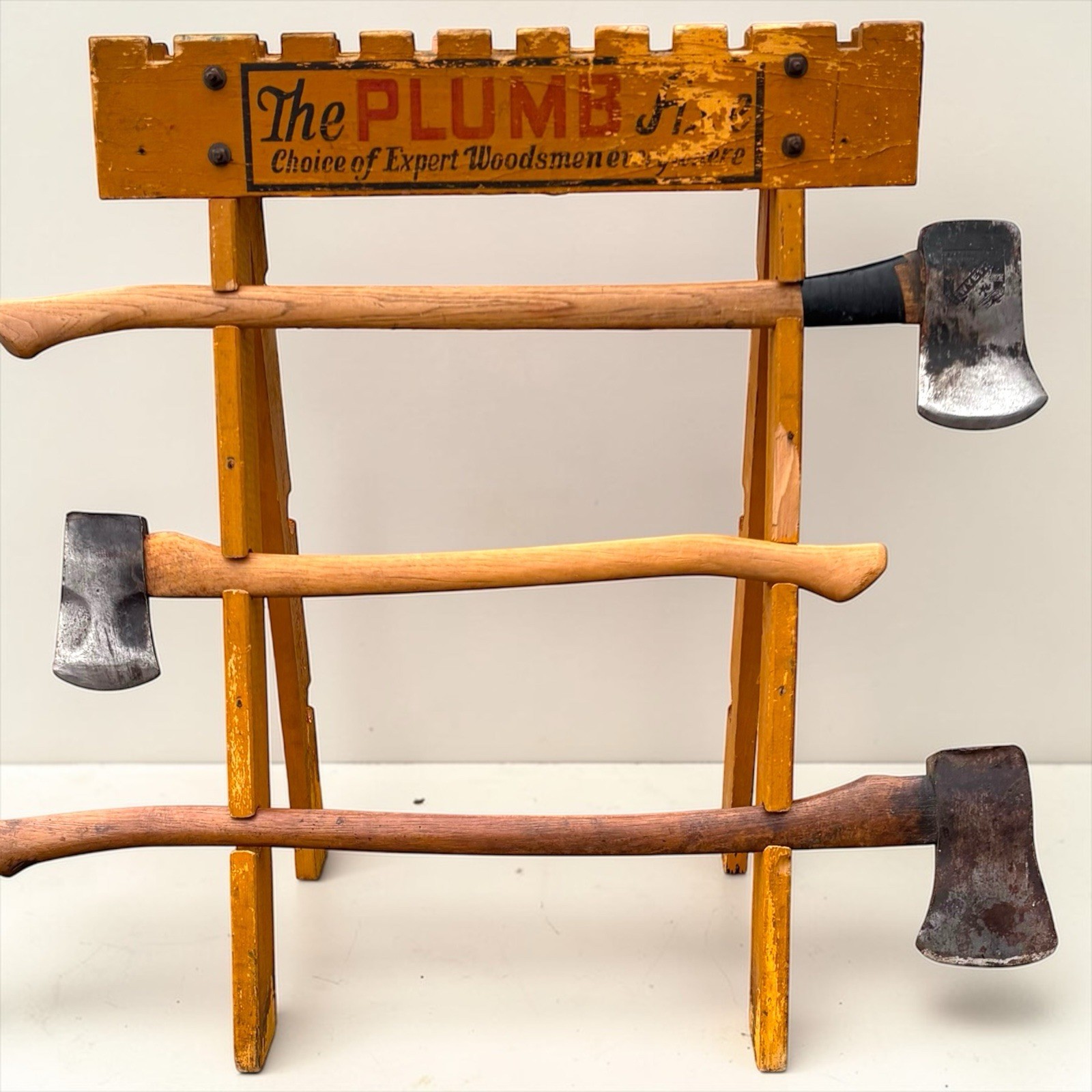 Vintage Plumb Axe Hardware Store Display Advertising Sign Hatchet Ax Lumberjack