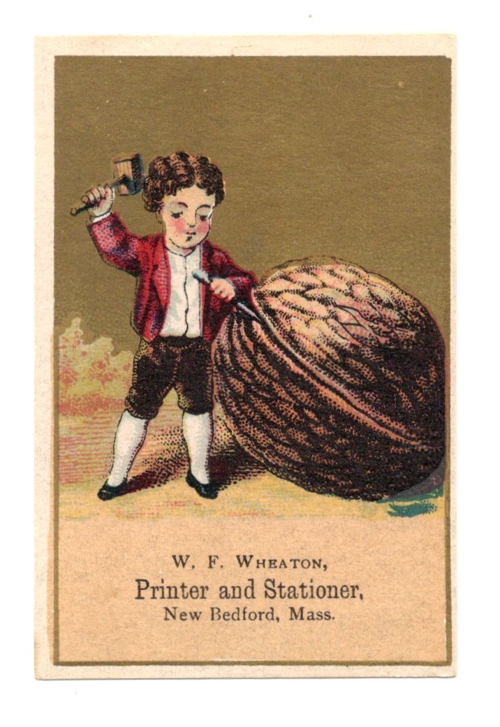 C1880-90s - W. F. Wheaton Printer and Staioner New Bedford MA Small - XL2T