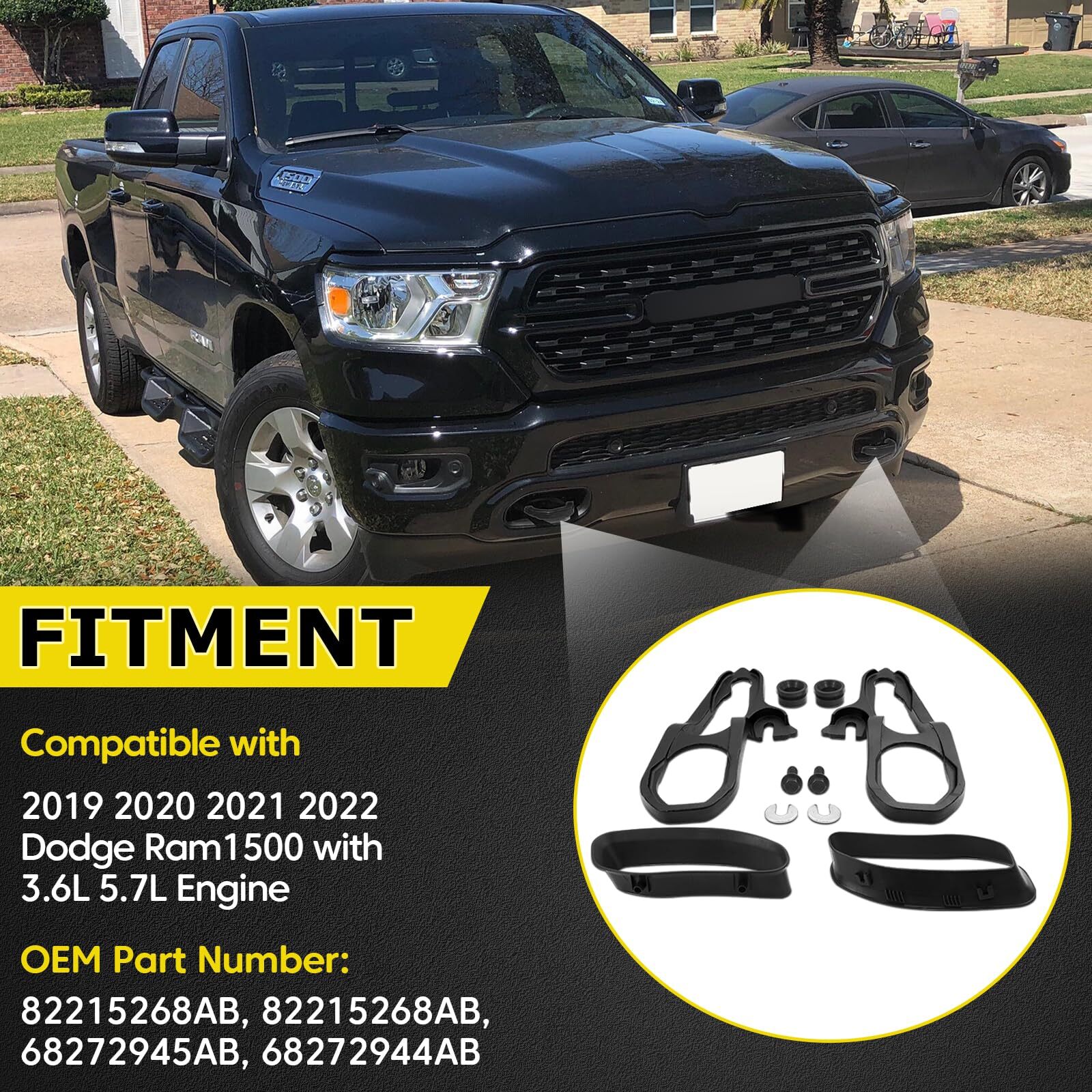 Heavy Duty Front Tow Hooks LH & Right For 2019-2022 Dodge Ram 1500 82215268AB