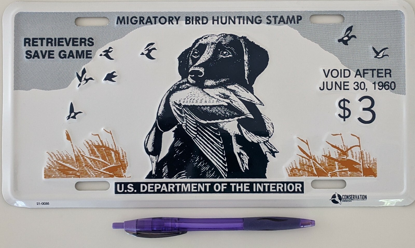 FEDERAL DUCK STAMP LICENSE PLATE "King Buck" RW-26