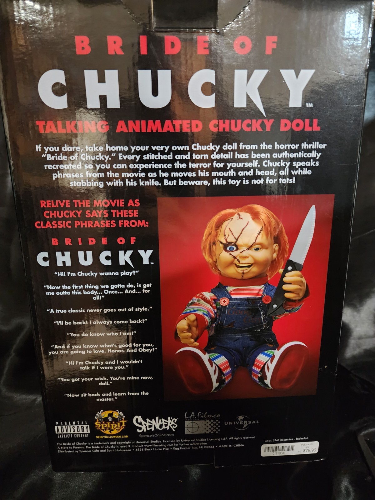 Animated / Talking "Chucky Doll" From Bride of Chucky Movie BRAND NEW IN BOX
