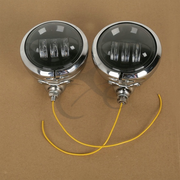 4.5" LED Auxiliary Spot Fog Passing Lights + Housing Bucket For Harley Davidson