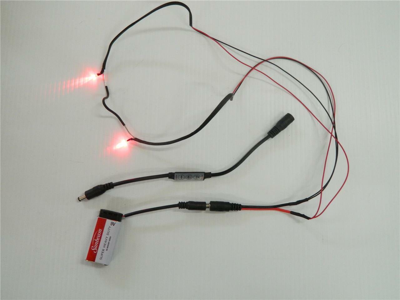 Halloween Prop, Cosplay, costume, Led GLOW Eyes Glasses for Masks, RED LEDs