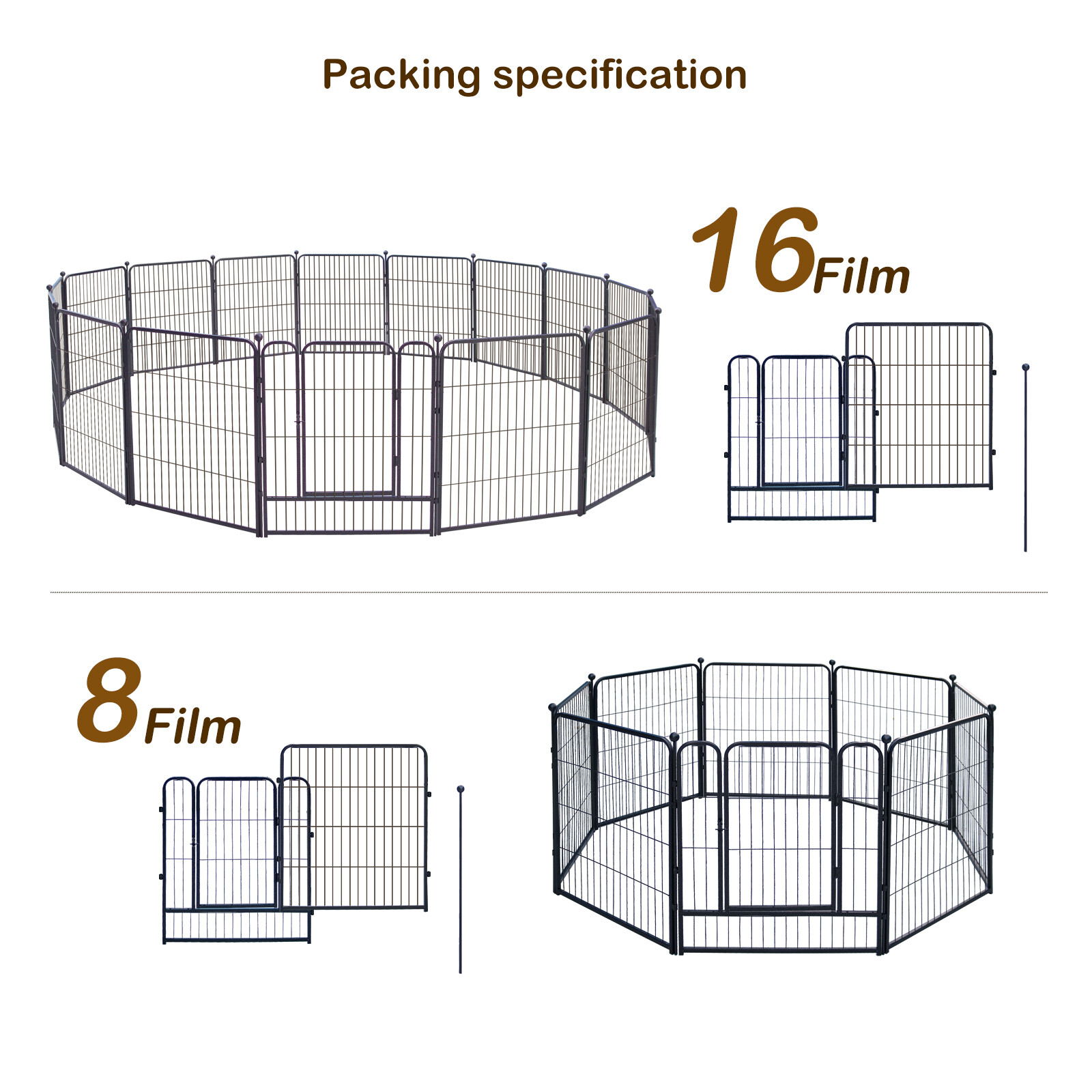 Dog Playpen ,32in Rust-Resistant Anti-Rust Exercise Dog Fence- Portable Playpen
