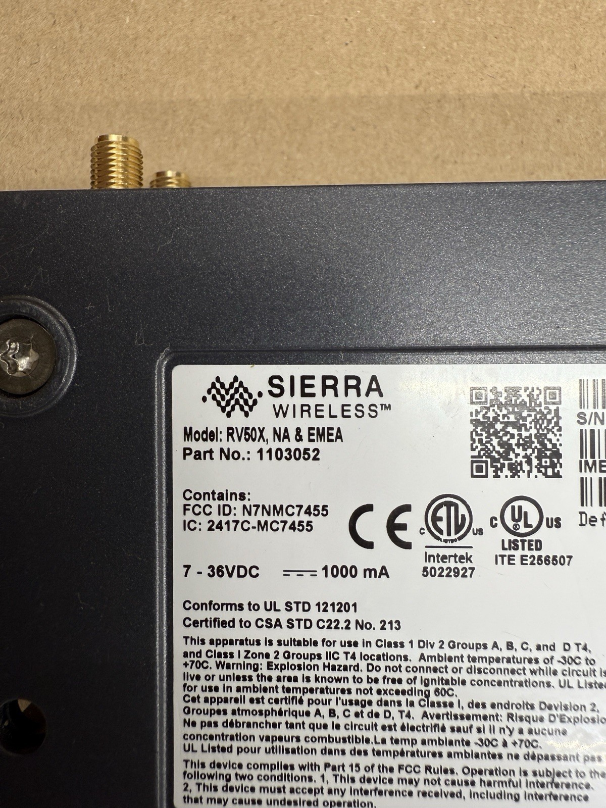 Sierra Wireless AirLink RV50X LTE NA & EMEA 1103052 Cell Gateway Modem