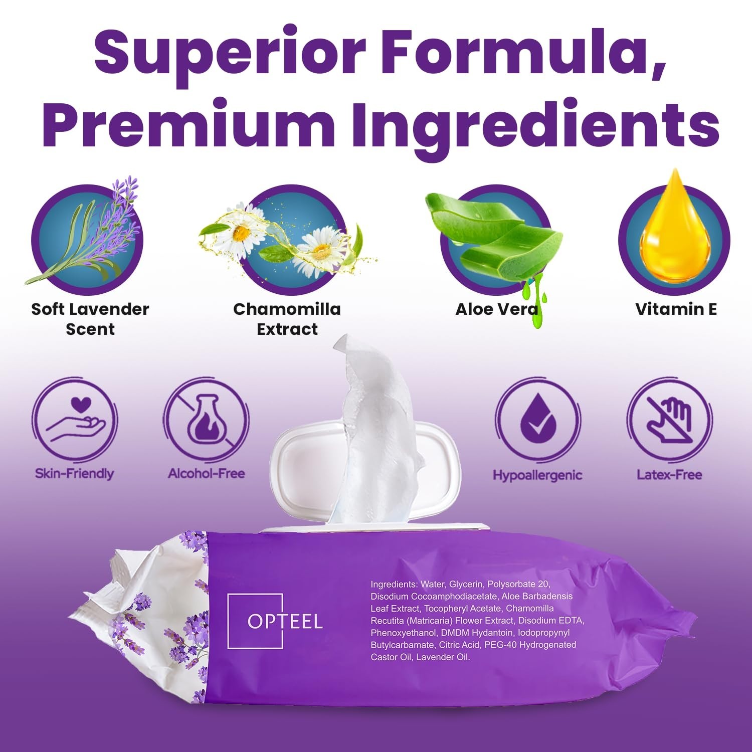 Adult Wipes For Elderly Soft Lavender - 8x13" 720ct (Too Large,Not-Flushable)