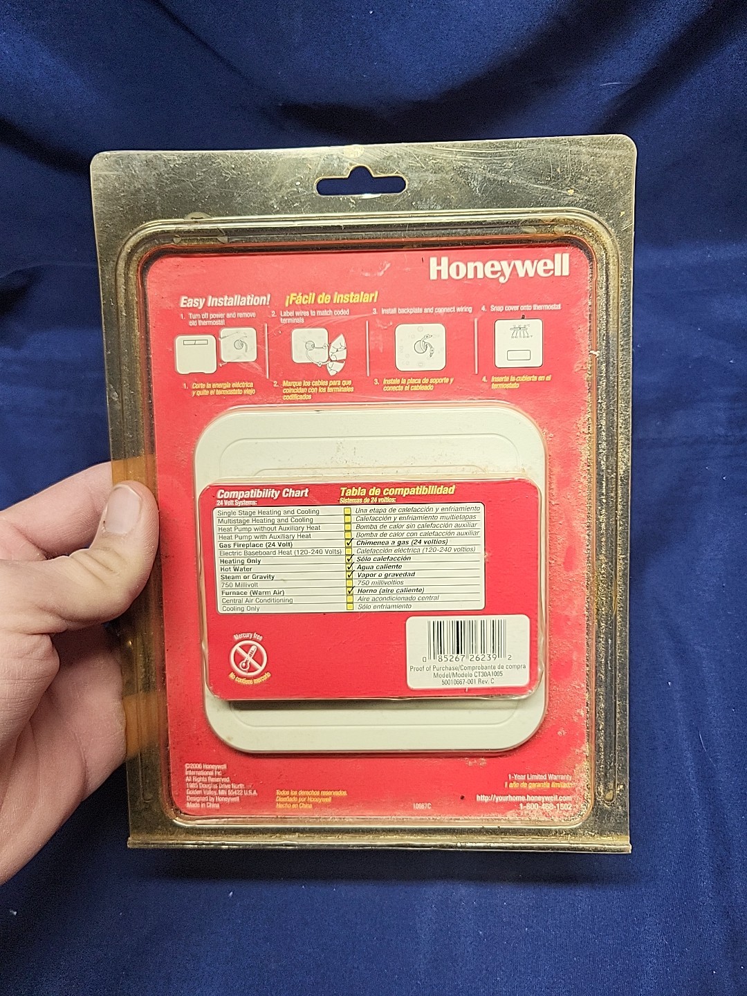 HONEYWELL CT30A HOME NON-PROGRAMMABLE HEAT ONLY THERMOSTAT NEW CT30A1005