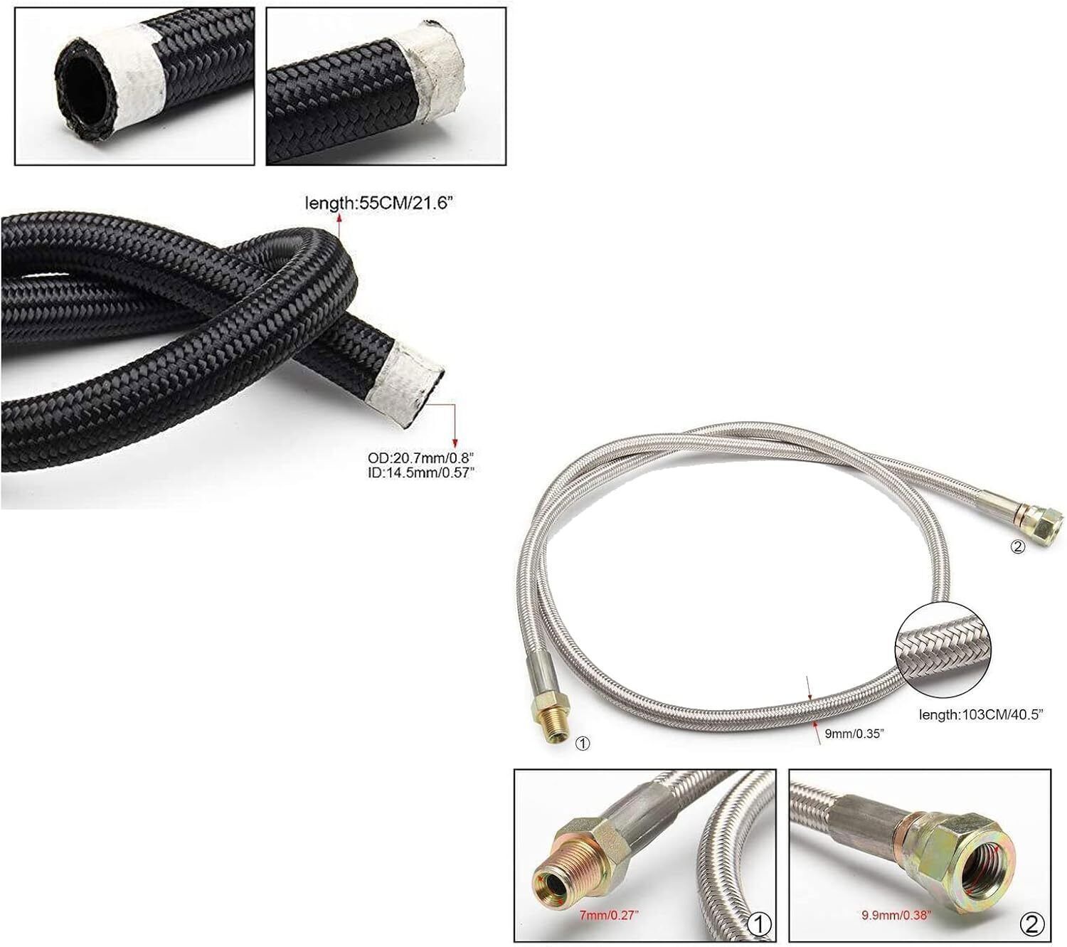 Oil Feed Line+10AN Oil Drain Return Fitting Kit For Turbo T3 T4 T6 GT45 T04E T66