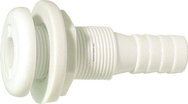3/4 In. White Plastic Thru-Hull Bilge Pump and Aerator Hose Fitting, Boats