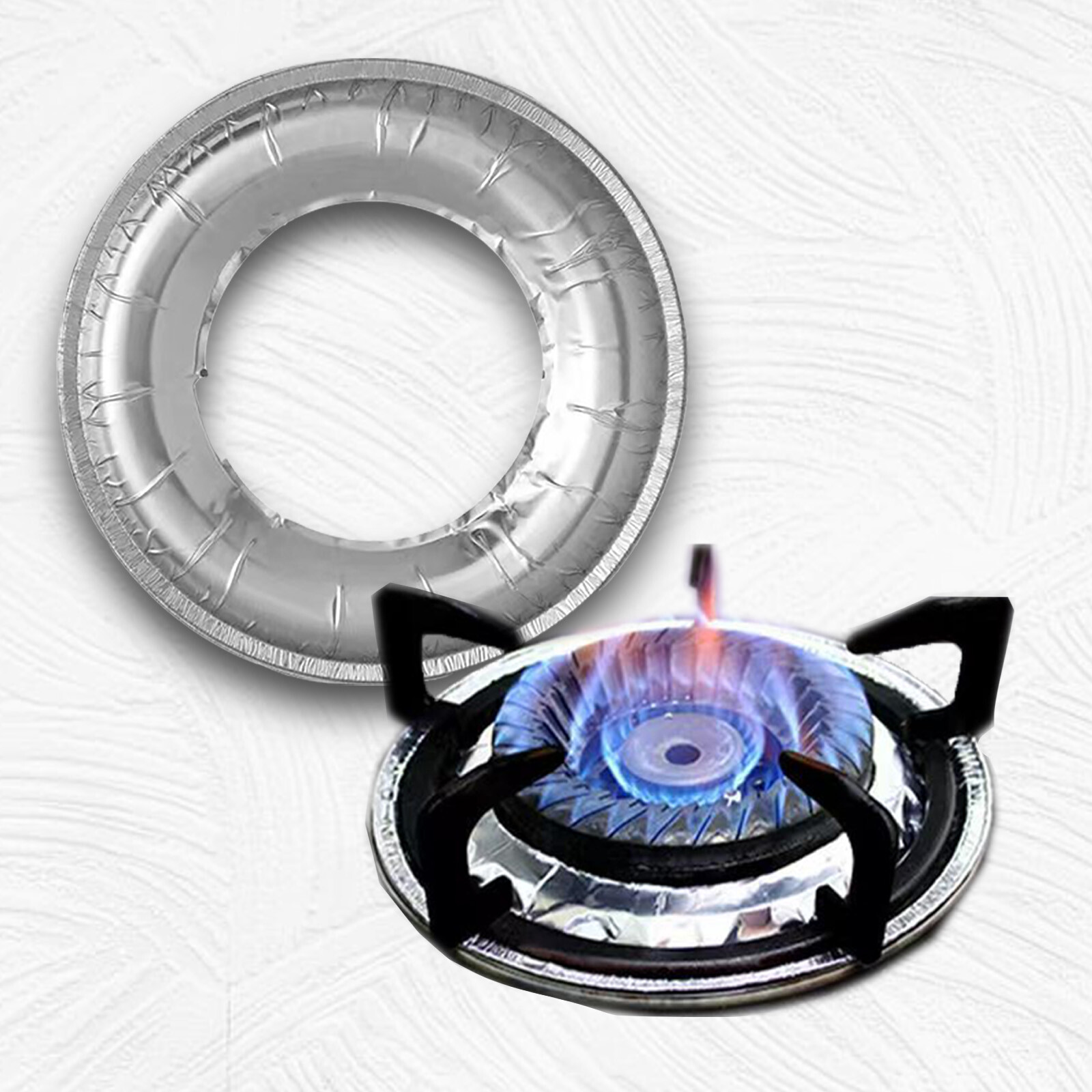 100Pack Disposable Gas Burner Liners 7.5"Aluminum Foil Round Stove Burner Covers