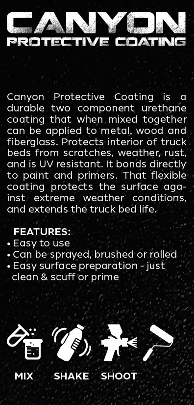Canyon Epoxy Black Spray-On Truck Bed Liner Kit w/ Spray Gun – Durable & Easy