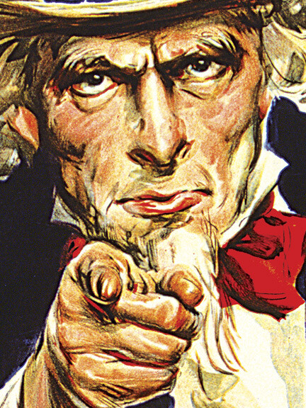 Uncle Sam "I Want You" 1917 World War I Recruiting Poster - 18x24