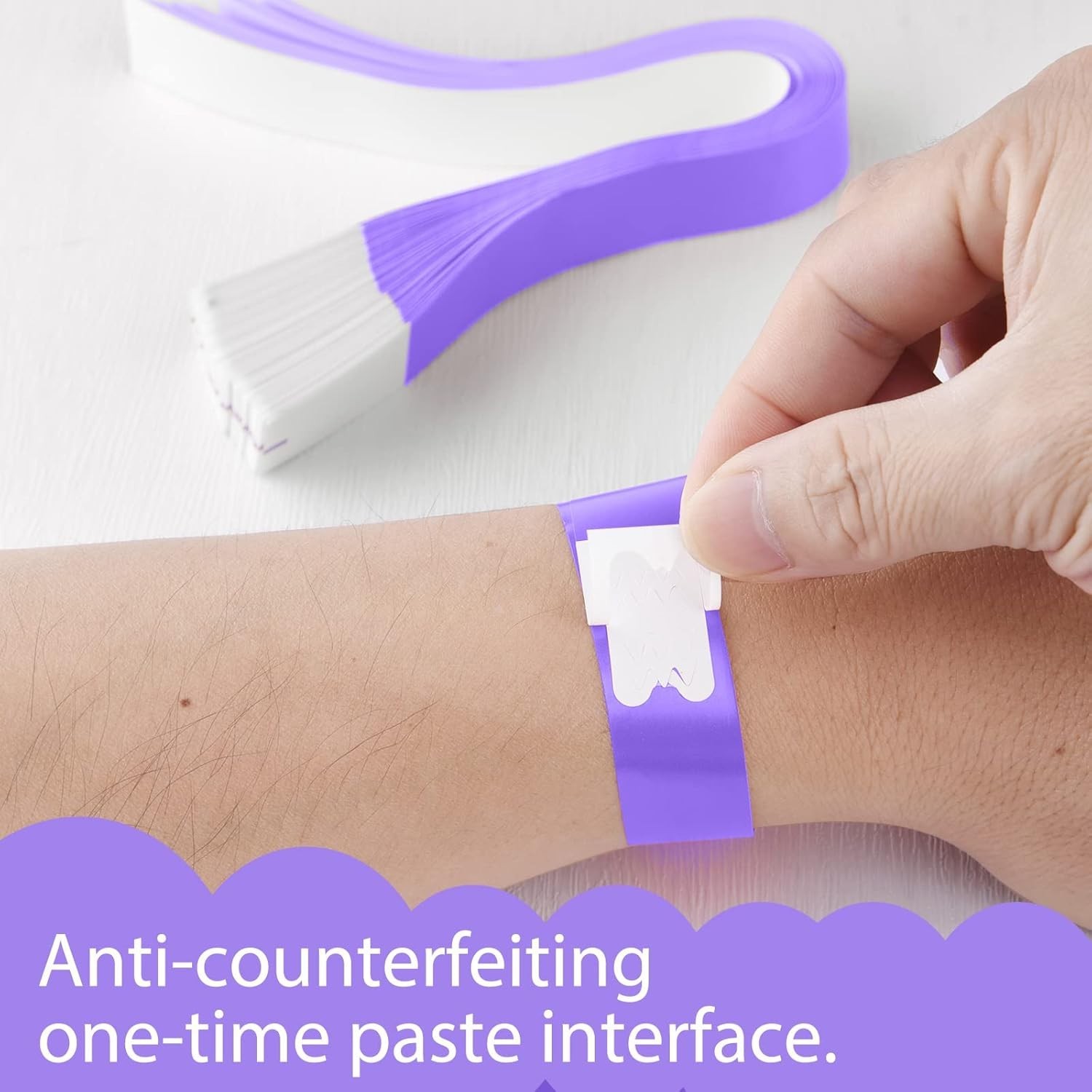 Lightweight 200 PCS Purple Paper Wristbands - Ideal for Concerts & Festivals