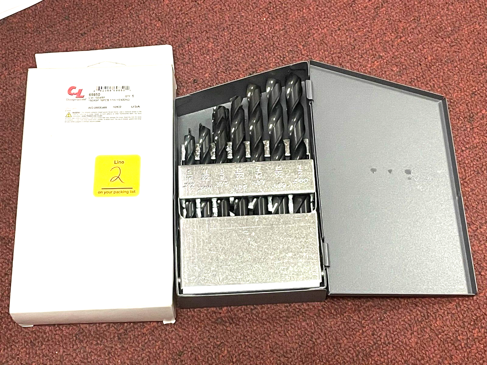 Chicago-Latrobe Black-Oxide High-Speed Steel Drill Set, 15 Pieces, 1/16" to 1/2"