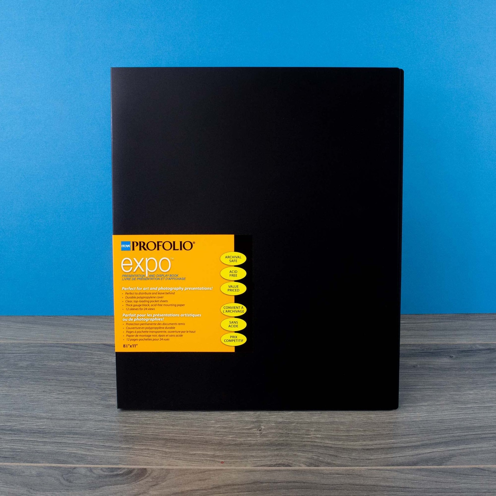 Itoya ProFolio Expo 8-1/2" x 11" Black Art Portfolio Binder 8 1/2 x 11, Clear