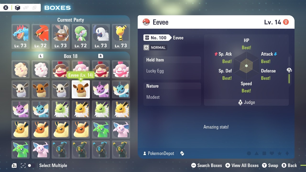 6IV Untouched Shiny Eevee Pokemon Legends ZA *SAME DAY*