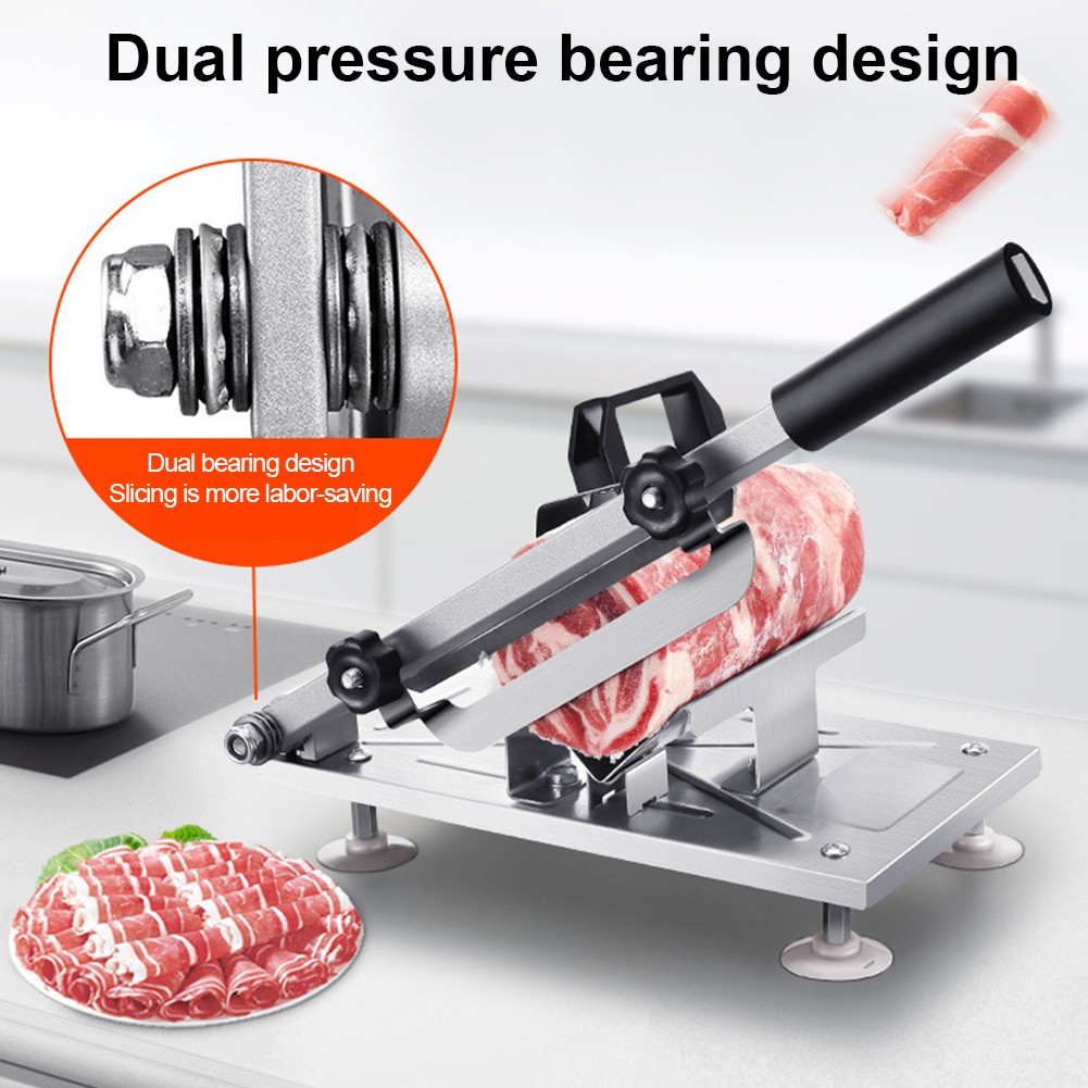 Stainless Steel Manual Meat Slicer Slicing Machine Frozen Meat Beef Bones Cutter