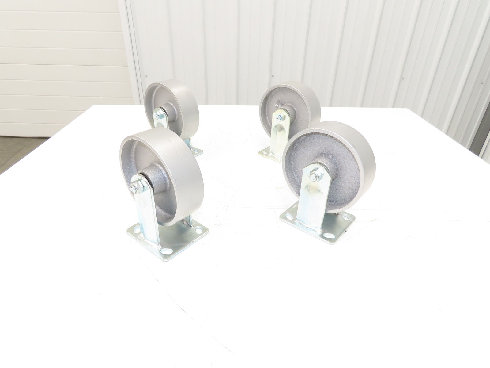 Cast Iron Rigid Caster Wheel 6" Lot of 4