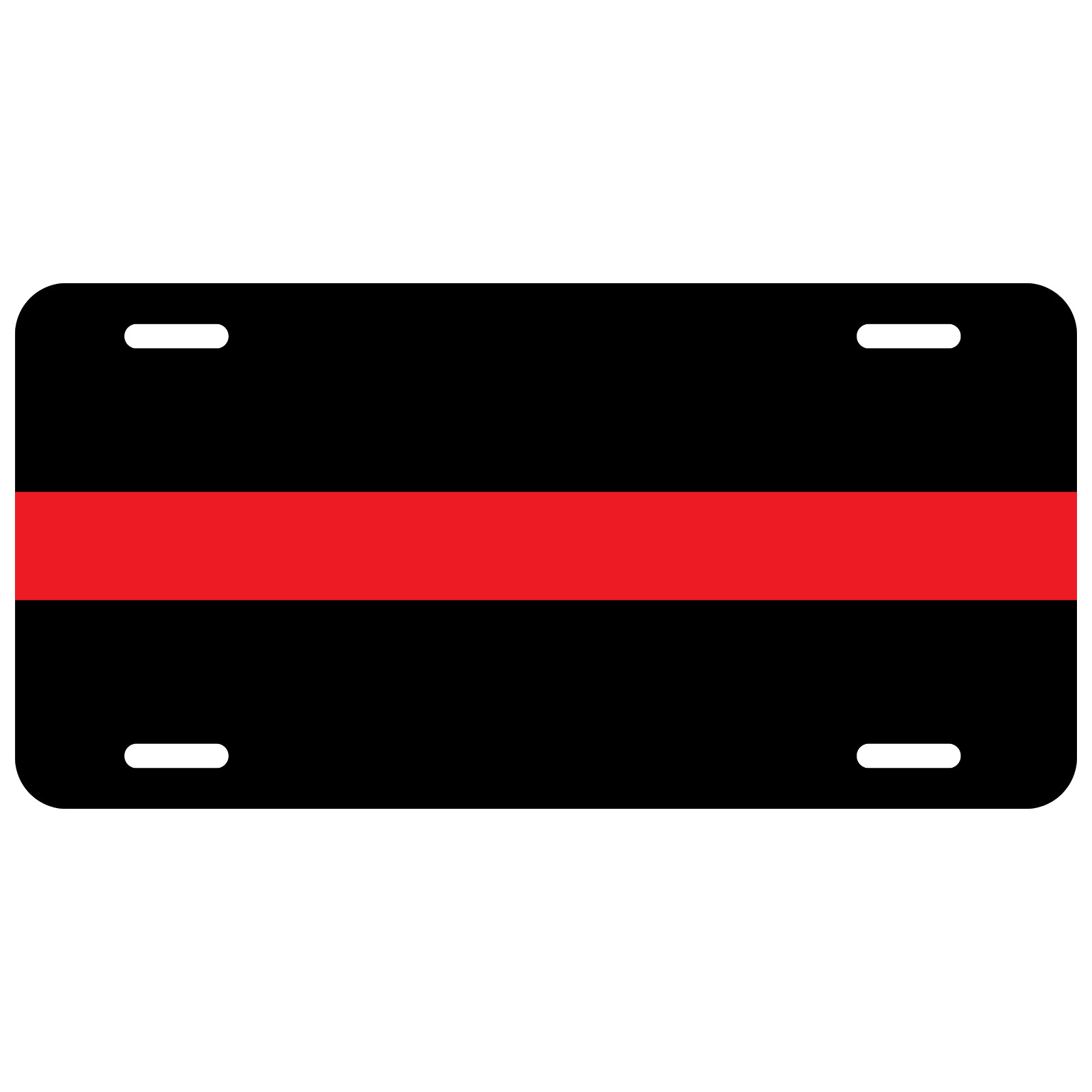 Reflective Thin Red Line License Plate Tag