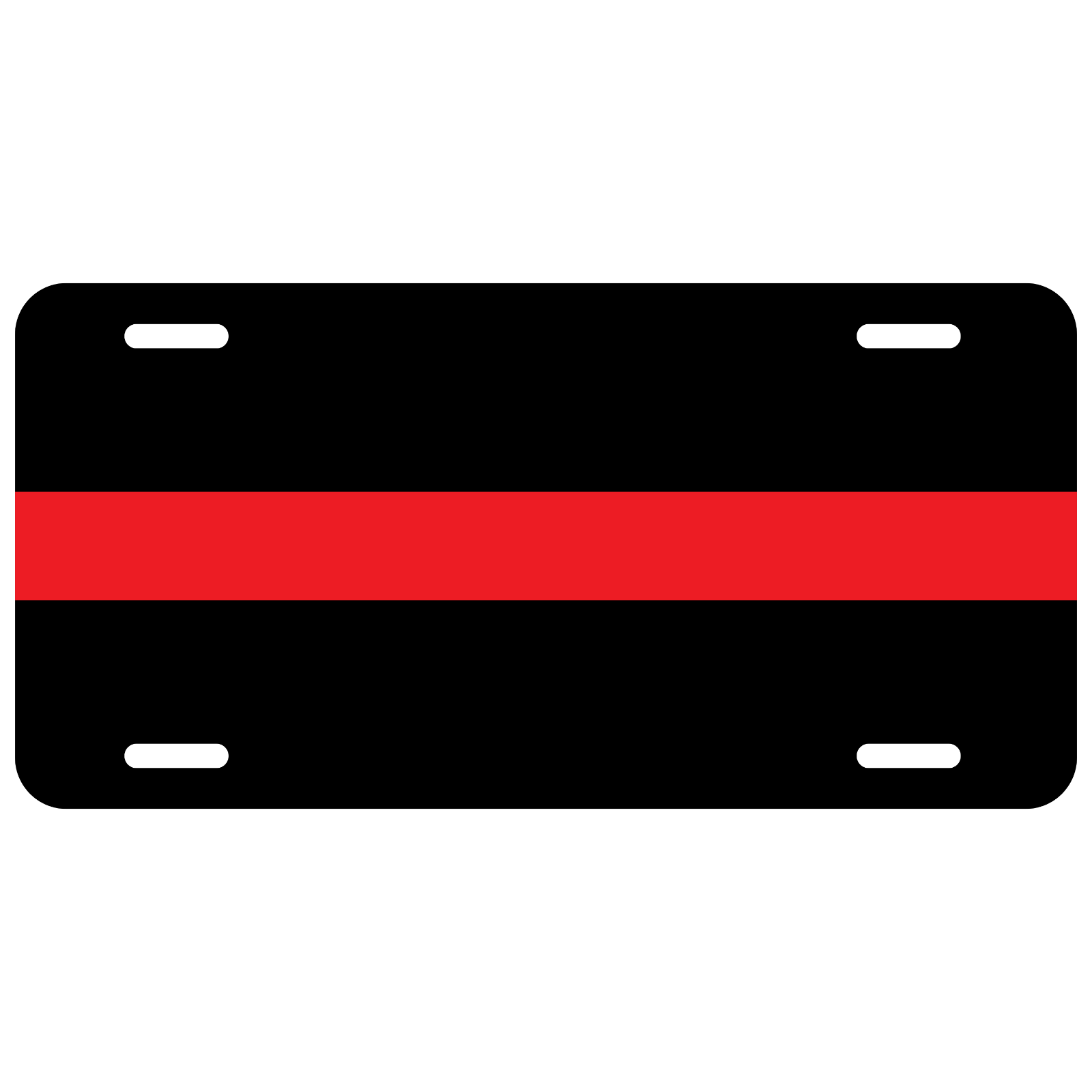 Reflective Thin Red Line License Plate Tag