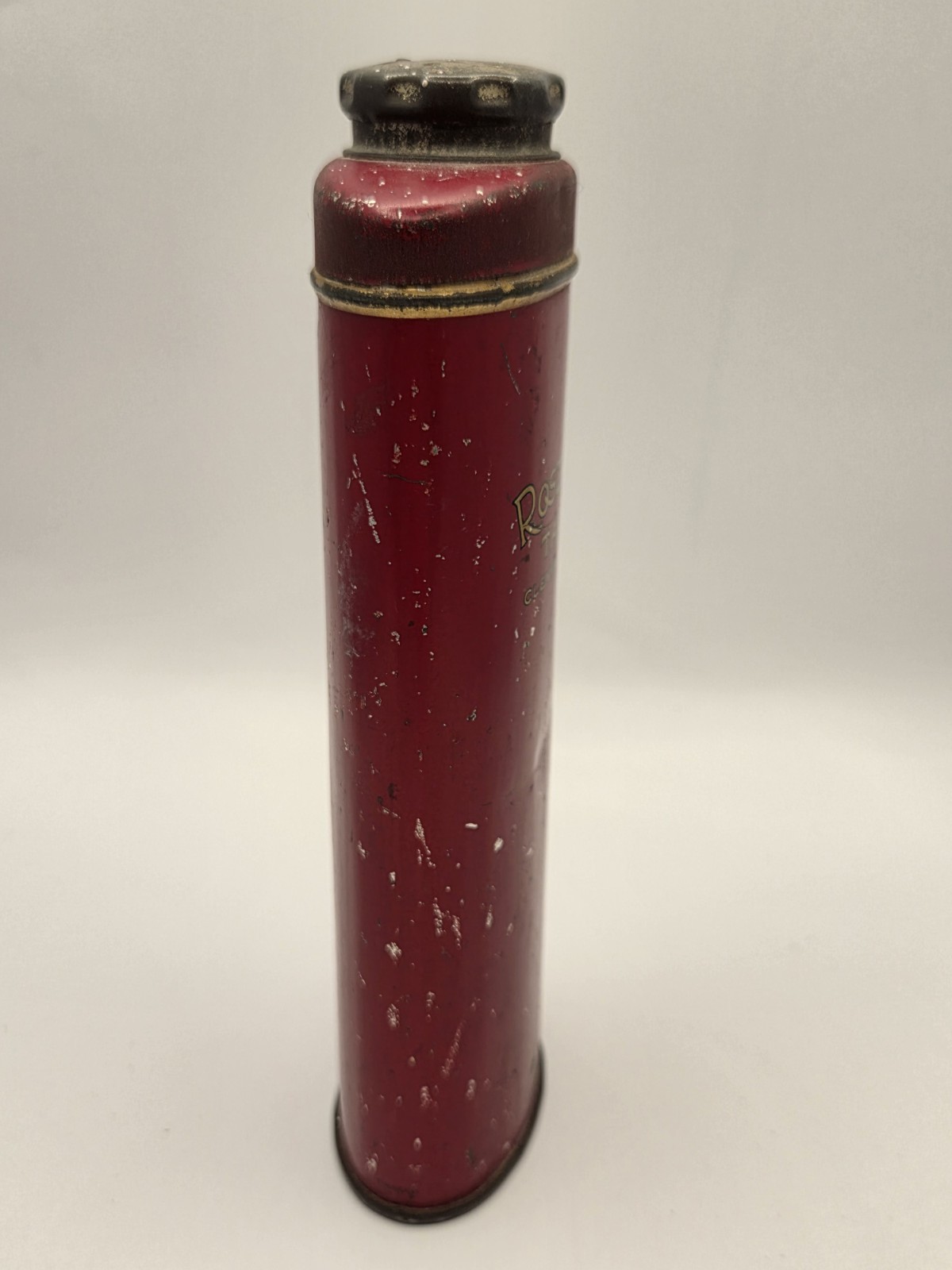 Vintage Roszika Talc Red Advertising Tin Cleveland Ohio- Smithsonian Collection