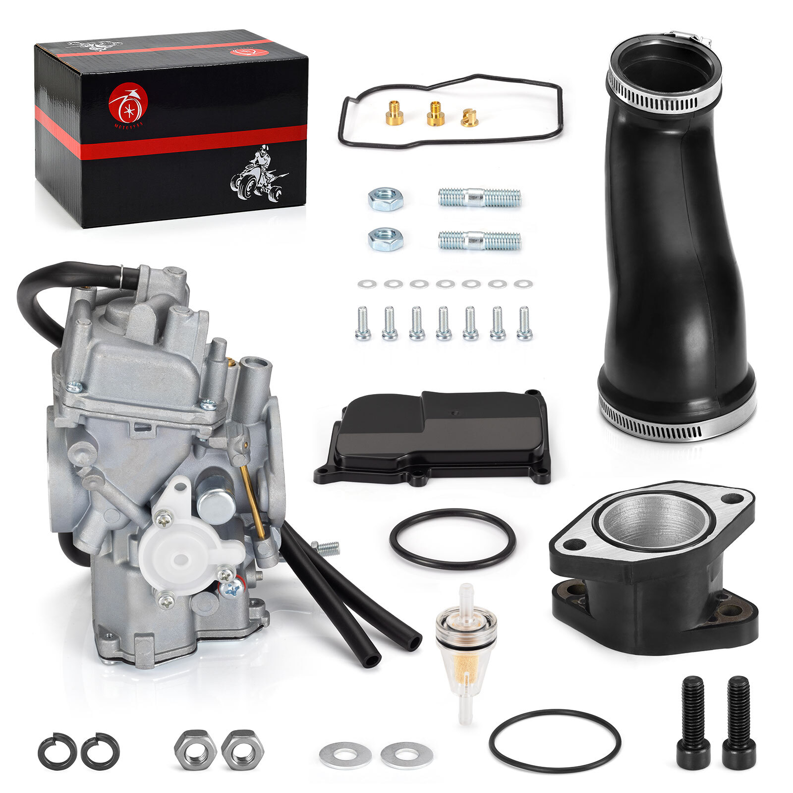 Carburetor & Intake Boot Joint & Air Box Cleaner Joint For Yamaha Warrior 350