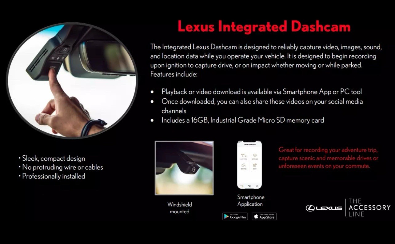 NEW OEM 2022+ LEXUS DASH CAM & WIRE HARNESS ES GX IS LS LX NX RX RC-F RZ TX