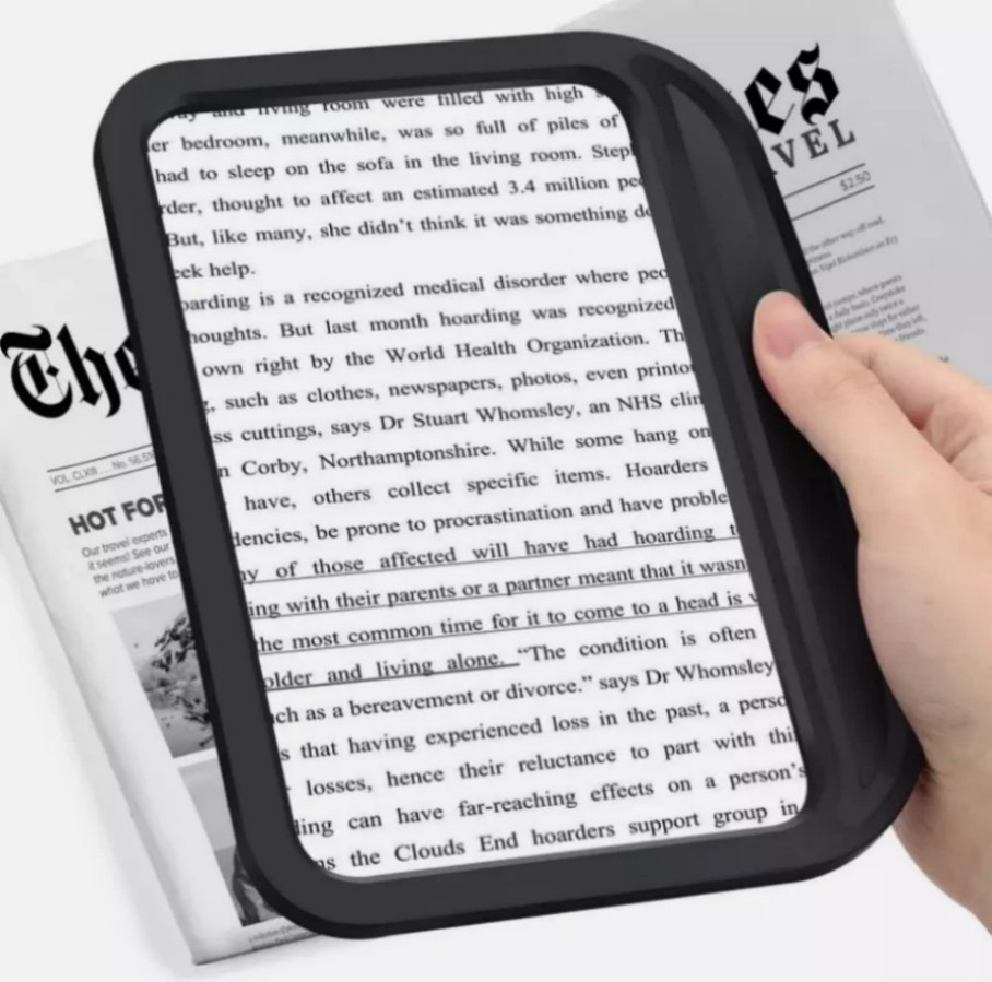 5X Full Page Magnifier Large Handheld Magnifying Glass for Low Visions USA*&*//