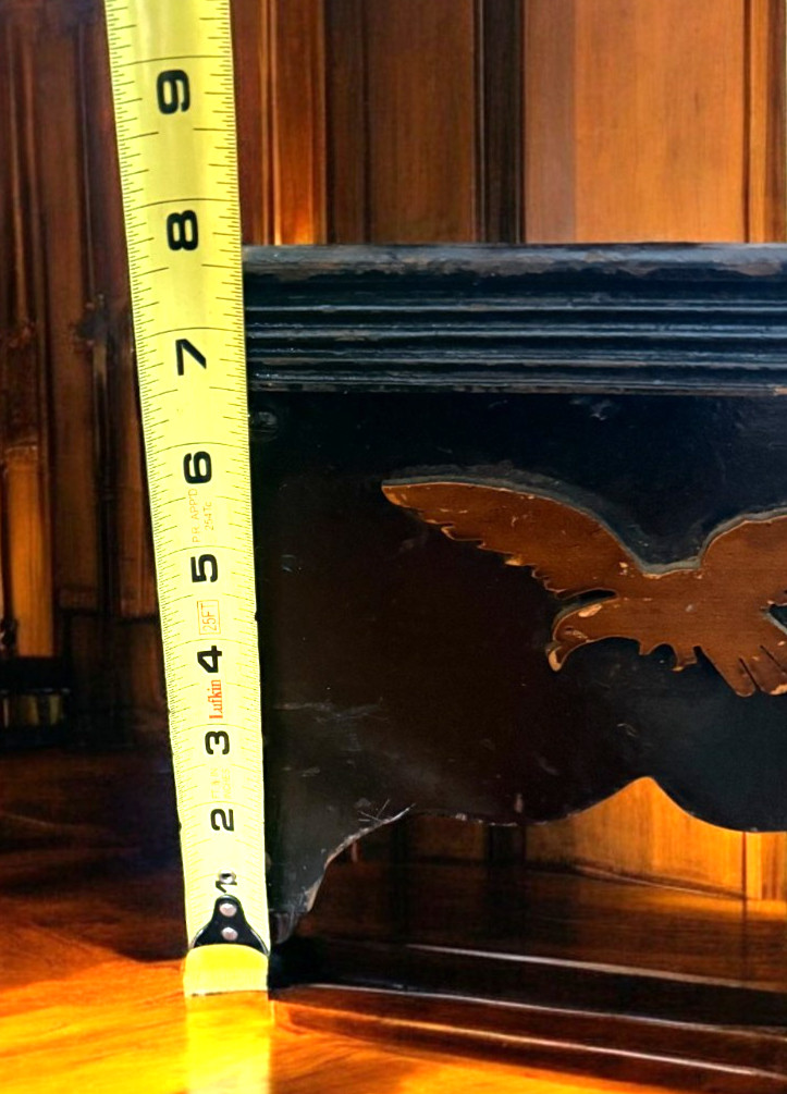 Vintage Floral Tapestry Footstool Wood Base Ottoman Inlaid bird eagle