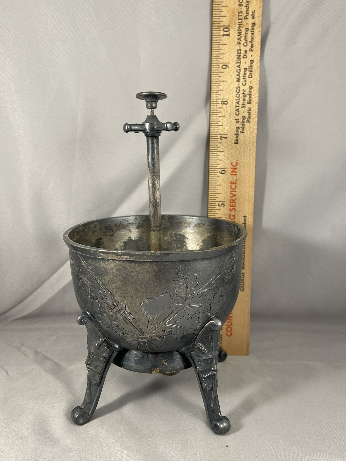 Antique 1870’s Silver Plate Reed & Barton Hotel Front Desk Bell Tea Waste Bowl