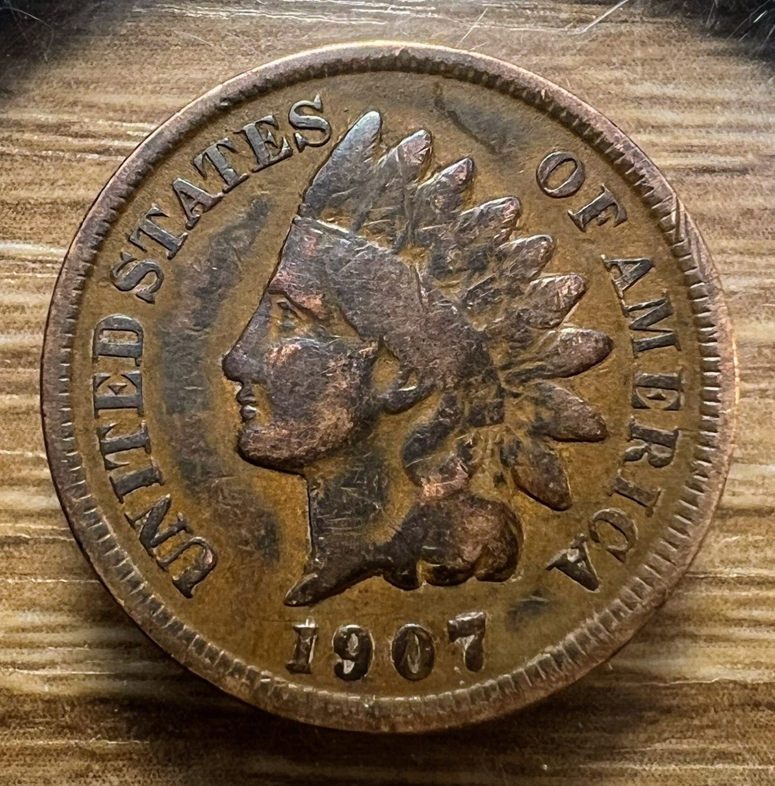 1907 Indian Head Cent - Actual Coin Shown - Free Shipping & Tracking INV#45