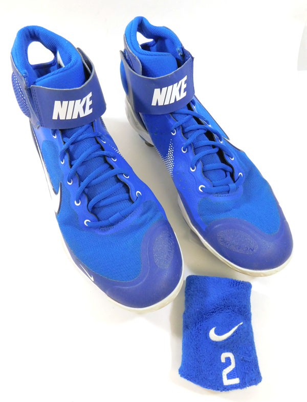 2020 Dominic Smith #2 NY Mets Player-Worn Blue Nike React Cleats Size 12 COA